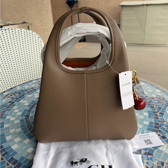 NWT Coach Lana 23 Dark Stone and Cherry Bag Charm - Picture 2 of 16